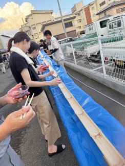 流しそうめんの画像